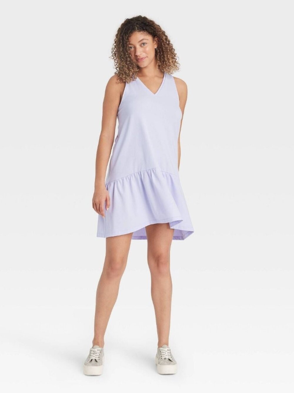 A New Day Lilac Sleeveless Drop Waist Dress